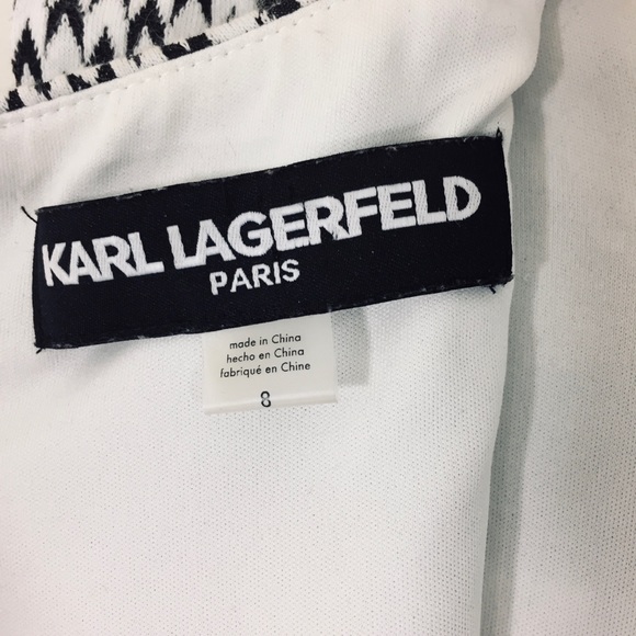 Karl Lagerfeld Paris Chevron Check Sheath Dress SZ 8 - Picture 3 of 8